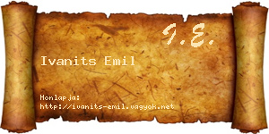 Ivanits Emil névjegykártya