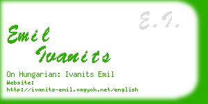 emil ivanits business card